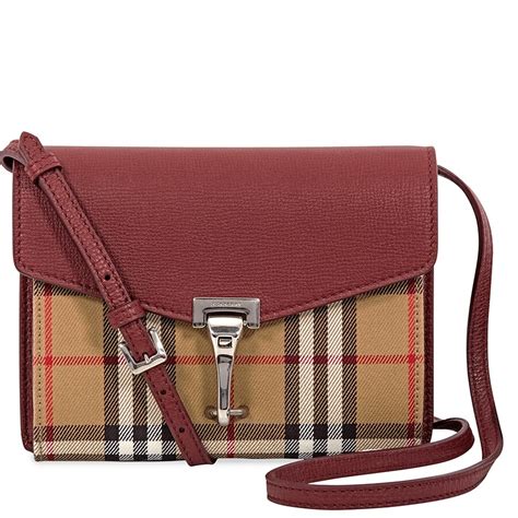 burberry small vintage check and leather crossbody bag crimson|Burberry mini vintage check.